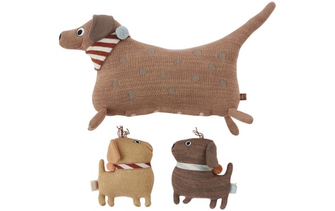 Oyoy living design, Oyoy Living Design - OYOY - Kuschelkissen Hunsi Dog with Puppies 36 cm x 35 cm, OYOY Dekokissen »Hunsi Dog with Puppies 36 cm x 35 cm«