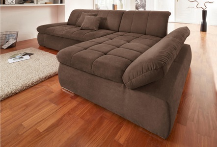 DOMO collection, DOMO collection Ecksofa, DOMO collection Ecksofa »NMoric XXL, B/T/H: 300/172/80cm, Revamierenabschluss L-Form«, wahlweise mit Bettfunktion und Armlehnverstel,lung