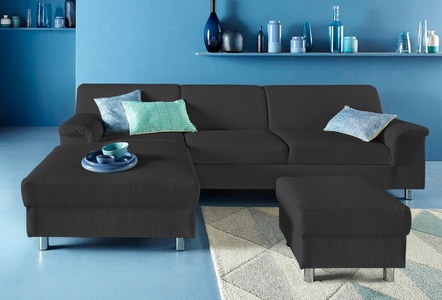 INOSIGN, INOSIGN Ecksofa, wahlweise mit Bettfunktion, DOMO collection Ecksofa »Jamie, modern und elegant, Fusshöhe 9cm, L-Form,« wahlweise mit Bettfunktion