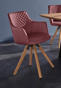 PREMIUM COLLECTION BY HOME AFFAIRE, Premium collection by Home affaire Armlehnstuhl »LISABON«, (Set), 2 St., Echtleder, mit Drehfunktion, Bezug aus Leder, das Gestell aus Eiche Massivholz geölt, Home affaire Armlehnstuhl »LISABON«, (Set), 2 St., Echtleder, mit Drehfunktion, Bezug aus Leder, Gestell aus Eiche Massivholz geölt