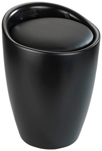Wenko, Wenko - Hocker Candy Black matt, Badhocker, mit abnehmbarem Wäschesack, WENKO Badhocker »Candy«, (1 St.), mit abnehmbarem Wäschesack