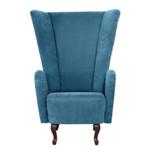 MAX WINZER, Max Winzer® Ohrensessel »Anastasia«, mit geschwungenen Holzfüssen, Hochlehner, Max Winzer® Ohrensessel »Anastasia Designsessel, extravaganter Hochlehnsessel, trendige Farben«, elegantes Highlight im Wohnzimmer, mit geschwungenen Holzfüssen