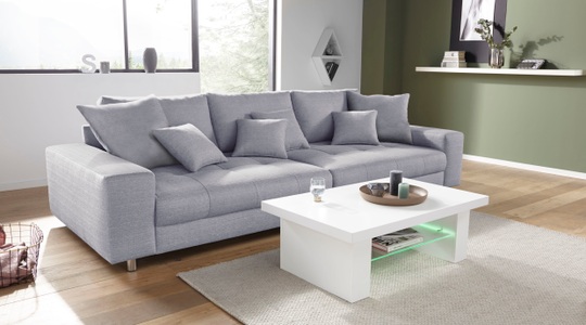 Nova Via, Nova Via Big-Sofa, wahlweise mit Kaltschaum (140kg Belastung/Sitz) und RGB-LED-Beleuchtung, 