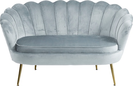 mutoni casual, Muschelsofa Samt hellgrau 136, mutoni - Muschelsofa Samt, 2-sitzer, One Size, Taubengrau