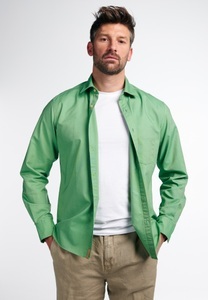 Eterna, ETERNA LANGARM HEMD REGULAR FIT UPCYCLING SHIRT OXFORD MINZGRÜN, 