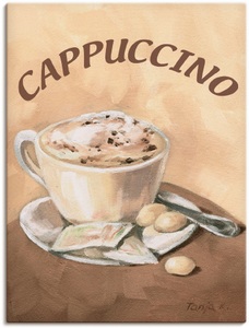 Artland, Artland Wandbild »Tasse Cappuccino«, Artland Wandbild »Tasse Cappuccino«, Getränke, (1 St.), als Leinwandbild, Poster, Wandaufkleber in verschied. Grössen