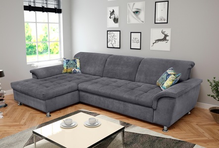 DOMO collection, DOMO collection Ecksofa, DOMO collection Ecksofa Franzi, wahlweise mit Bettfunktion, Bettkasten und Kopfteilverstellung