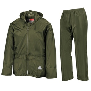 Result, Result Regenjacke »Herren Regenanzug bestehend aus und Regenhose, wasserdicht«, Result - Regenanzug bestehend aus Regenjacke und Regenhose, wasserdicht, für Herren, Olivegrün, Größe M