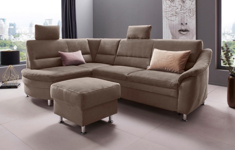 Places of Style Ecksofa »Cardoso«, Federkern, wahlweise mit Bett, Schubkasten