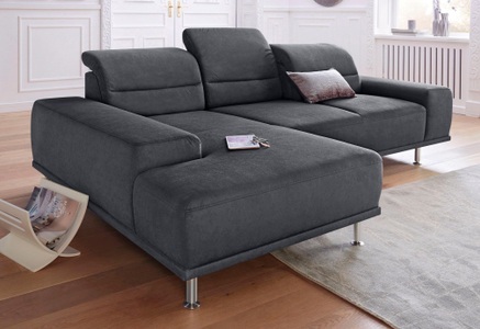 SIT&MORE, sit&more Ecksofa, sit&more Ecksofa »Mariola L-Form« mit Recamiere und Federkern, inklusive Sitztiefenverstellung