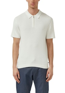 s.Oliver Poloshirt mit Strick-Muster und kurzes Reissverschluss