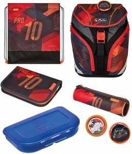 Herlitz, SoftLight Plus Sports, Schulranzen, Herlitz Schulrucksack »SoftLight Plus, Sports«, Reflektoren-Floureszierende Flächen, mit 2 abnehmbaren Applikationen