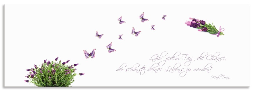 Artland, Artland Küchenrückwand »Lila Schmetterlinge an Lavendel«, Artland Küchenrückwand »Lila Schmetterlinge an Lavendel«, (1 tlg.), Alu Spritzschutz mit Klebeband, einfache Montage