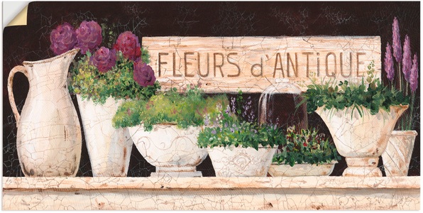 Artland, Artland Wandbild »Antike Blumen«, Artland Wandbild »Antike Blumen«, Vasen & Töpfe, (1 St.), als Alubild, Outdoorbild, Leinwandbild, Poster, Wandaufkleber