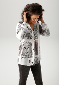 Aniston CASUAL Schlupfbluse, im extravaganten Patch-Druck-Dessin - NEUE KOLLEKTION