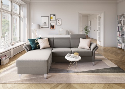 SIT&MORE, sit&more Ecksofa, sit&more Ecksofa »Vincenzo L-Form«, inklusive Kopfteilverstellung, wahlweise mit Bettfunktion, Bettkasten