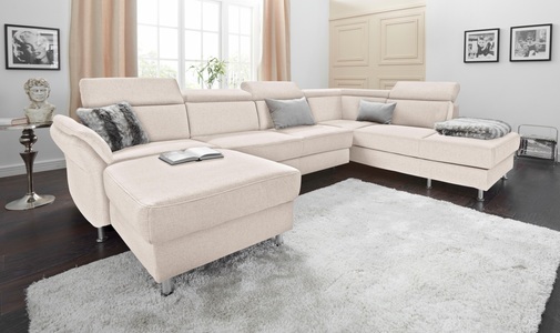 SIT&MORE, sit&more Wohnlandschaft, sit&more Wohnlandschaft »Avignon U-Form« wahlweise mit Bettfunktion und Stauraum, inklusive Kopfteilverstellung
