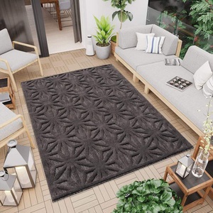 Carpet City, Carpet City Teppich »SANTORINI 58369«, rechteckig, 5 mm Höhe, 3D-Design: Flor erzeugt ein Hoch-Tief-Effekt, In- und Outdoor geeignet, 