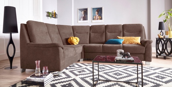 SIT&MORE, sit&more Ecksofa, sit&more Ecksofa »Boccaccio L-Form«, mit Federkern und Kopfteilverstellung, wahlweise mit Bettfunktion