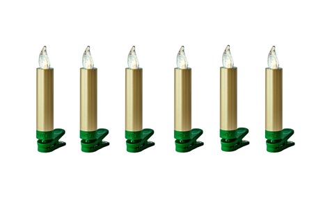 Krinner, Krinner Lumix SuperLight Mini Kabellose Christbaumkerzen 6er Erweiterungs-Set, lumix LED-Christbaumkerzen »Lumix LED SuperLight Mini«, 6 St.-flammig