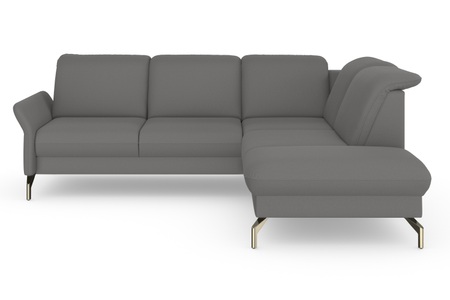 sit&more Ecksofa »Fashion«, wahlweise mit Kopfteilverstellung und Vorziehsitz, motorisch, mit satinierten Nickelfüssen