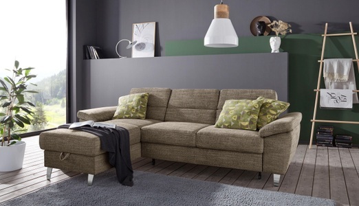 SIT&MORE, sit&more Ecksofa, sit&more Ecksofa »Sorano L-Form«, wahlweise mit Bettfunktion und Bettkasten