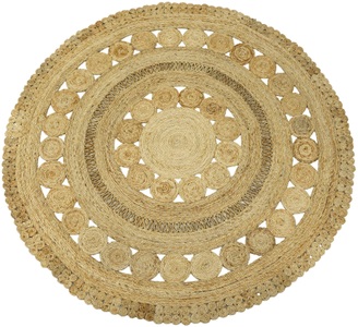 carpetfine, carpetfine Sisalteppich »Juteteppich Finn«, rund, natürliches Pflanzenmaterial von Hand gewebt, Boho Style, carpetfine Sisalteppich »Juteteppich Finn«, rund, 13 mm Höhe, natürliches Pflanzenmaterial von Hand gewebt, Boho Style
