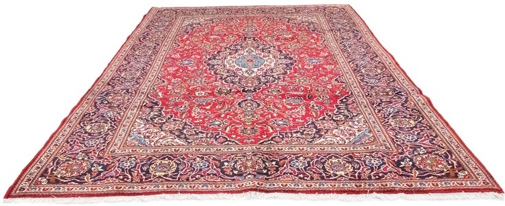 MorgenLand, morgenland Wollteppich »Keshan Teppich handgeknüpft rot«, rechteckig, 10 mm Höhe, morgenland Wollteppich »Keshan Teppich handgeknüpft rot«, rechteckig, 10 mm Höhe