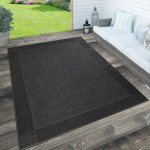 PACO HOME, Paco Home Teppich »Waregem 621«, rechteckig, 2 mm Höhe, In- und Outdoor geeignet, Wohnzimmer, Paco Home Teppich »Waregem 621«, rechteckig, 4 mm Höhe, Flachgewebe, meliert, mit Bordüre, Outdoor geeignet, Wohnzimmer