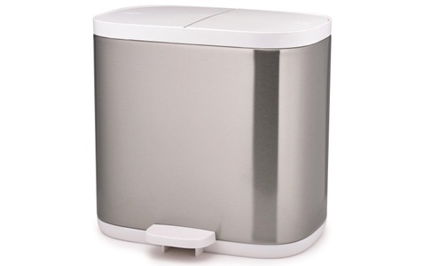 Joseph joseph, Split Steel Trenn-Abfallbehälter, 2x3l, 27x18x28.4cm, Joseph Joseph Mülleimer, 2 Behälter