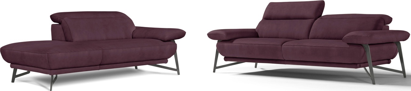Egoitaliano, Egoitaliano Polstergarnitur »Anais«, Set: bestehend aus Sofa und Ottomane, inkl. Kopfteilverstellung, Egoitaliano Polstergarnitur »Anais, Design mit hohem Sitzkomfort für mehr Bequemlichkeit«, Set: bestehend aus Sofa und Ottomane, inkl. Kopfteilverstellung