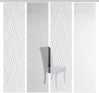Vision S, Schiebegardine, »4ER SET WAVE«, Vision S, Paneelwagen 4 Stück, Vision S Schiebegardine »4ER SET WAVE«, (4 St.), HxB: 260x60, Schiebevorhang 4er Set Digitaldruck
