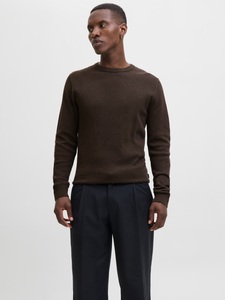Jack & Jones Rundhalspullover »JJEGLOBE KNIT CREW NECK NOOS«, in Strick Optik