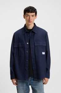 HUGO Blue Langarmhemd »Ebargo«, Kentkragen, oversize fit, Denim-Optik