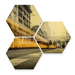 undefined, Alu-Dibond-Druck (Set), Wall-Art Metallbild »Berlin Friedrichstrasse«, Blumen, (Set), Masse (B/H): 35/30 cm