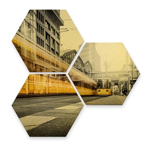 undefined, Alu-Dibond-Druck (Set), Wall-Art Metallbild »Berlin Friedrichstrasse«, Blumen, (Set), Masse (B/H): 35/30 cm