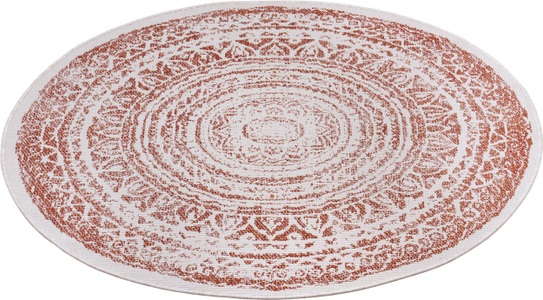 Freundin home collection, freundin Home Collection Teppich »Rosica«, rund, 5 mm Höhe, In-und Outdoor geeignet, Mandala, Wohnzimmer, Balkon, Terrasse, Garten, Pflegeleicht, Flachgewebe, Wendbar, freundin Home Collection Teppich »Rosica«, rund, 5 mm Höhe, In-& Outdoor, Wetterfest, Balkon, Garten, Wohnzimmer, Wasserfest