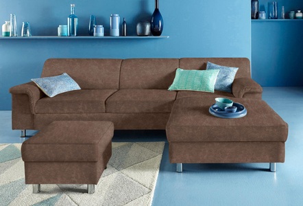 INOSIGN, INOSIGN Ecksofa, wahlweise mit Bettfunktion, DOMO collection Ecksofa »Jamie, modern und elegant, Fusshöhe 9cm, L-Form,« wahlweise mit Bettfunktion