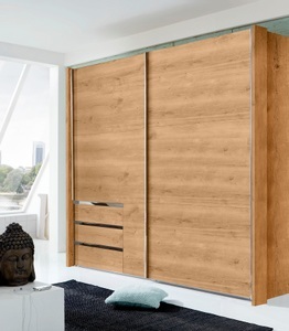 Wimex, home24 Schwebetuerenschrank level 36A, MID.YOU Schwebetürenschrank in eichefarben , Level 36A 200Cm Eiche Dekor , Holzwerkstoff , 2 Fächer , 3 Schubladen , 200x216x65 cm , Dekorfolie,Nachbildung , Typenauswahl, umfangreiches Zubehör erhältlich, in verschiedenen Holzarten erhältlich, 