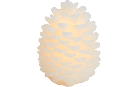 Sirius, Sirius LED Wachs Tannenzapfen Weiss, LED-Kerze Clara in Zapfenform, Höhe 20 cm