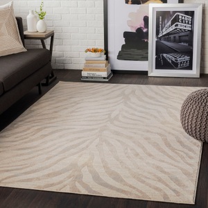 Surya, Surya Teppich »Animal Skin 2301«, rechteckig, LIVABLISS - Boho-Teppich Zebramuster CYBELE, 160X230CM, Beige
