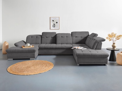 COTTA Wohnlandschaft »Holiday U-Form«, Sitztiefenverstellung, wahlweise mit Bettfunktion inkl. Bettkasten
