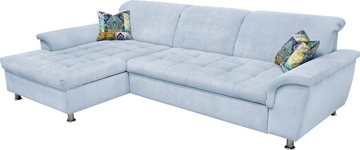 DOMO collection, DOMO collection Ecksofa, DOMO collection Ecksofa »Franzi Steppung im Sitzbereich B7T/H: 278/162/80 cm, L-Form« wahlweise mit Bettfunktion, Bettkasten und Kopfteilverstellung