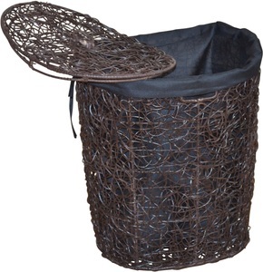 HOME AFFAIRE, Home affaire Wäschekorb, Home affaire Wäschekorb, Rattan-Geflecht, mit Stoffeinsatz und Deckel, Höhe 62 cm