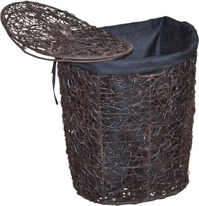 HOME AFFAIRE, Home affaire Wäschekorb, Home affaire Wäschekorb, Rattan-Geflecht, mit Stoffeinsatz und Deckel, Höhe 62 cm