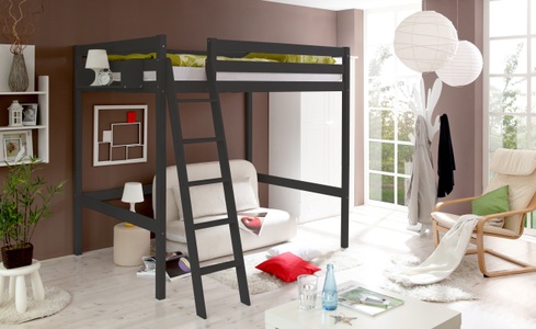 TICAA, Ticaa Hochbett »Matthias«, Ticaa Hochbett, mit Rollrost in 2 Breiten, Kiefer