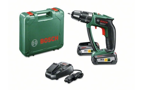Bosch Home and Garden, Bosch Home and Garden PSB 18 LI-2 Ergonomic Akku-Schlagbohrschrauber 18 V 2.5 Ah Li-Ion inkl. 2. Akku, inkl. Koffer, Bosch Akku-Schlagbohrschrauber PSB 18 LI-2 Ergonomic 2x 2.5 Ah