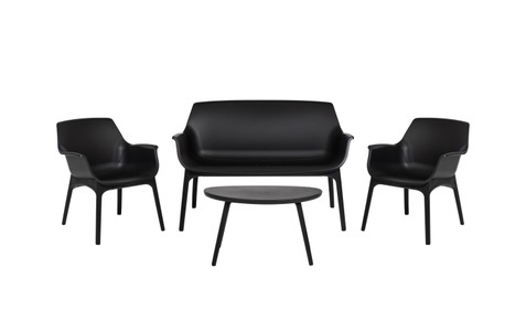 CONFORAMA, Garten-Set CINDY schwarz, Bica Loungeset Luxor, Set 4-teilig, Graphite