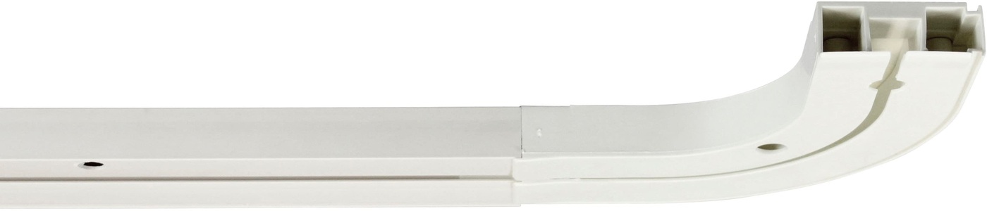 GARESA, GARESA Gardinenschiene »Kunststoffschiene CREDO«, 1 läufig-läufig, Wunschmasslänge, seitlich mit Rundbögen (kein Spalt zwischen Vorhang und Wand!), GARESA Gardinenschiene »Kunststoffschiene CREDO«, 1 läufig-läufig, Wunschmasslänge, Kunststoffschiene 3-läufig seitlich mit Rundbögen, Deckenmontage