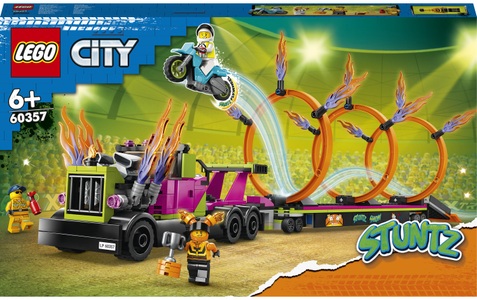 LEGO, 60357 City Stunttruck mit Feuerreifen-Challenge, Konstruktionsspielzeug, LEGO® Konstruktionsspielsteine »Stunttruck mit Feuerreifen-Challenge (60357), LEGO® City Stuntz«, (479 St.)